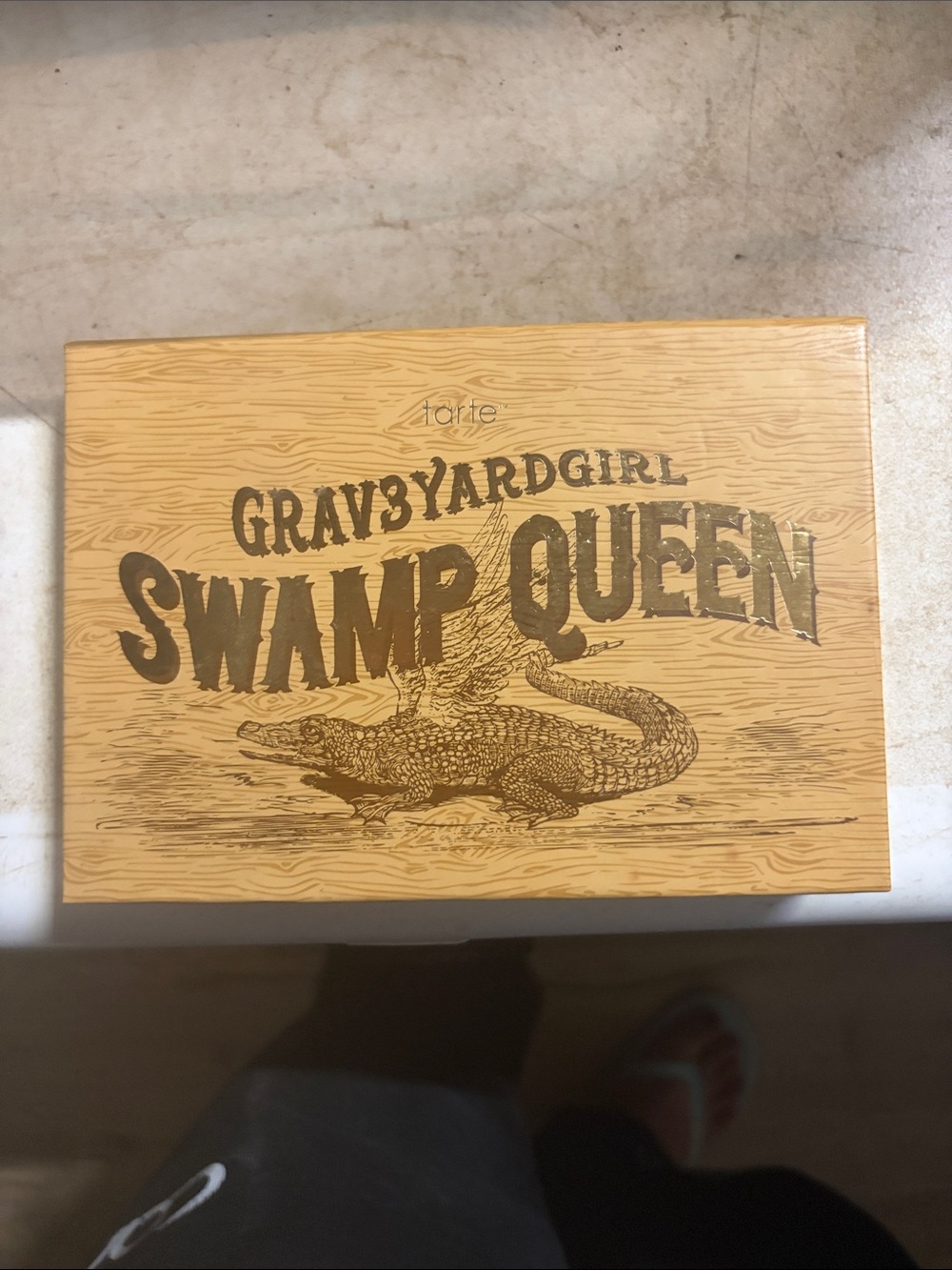 tarte Gravyardgirl Swamp Queen Eyeshadow Palette - Wood Tone & Gold Lettering